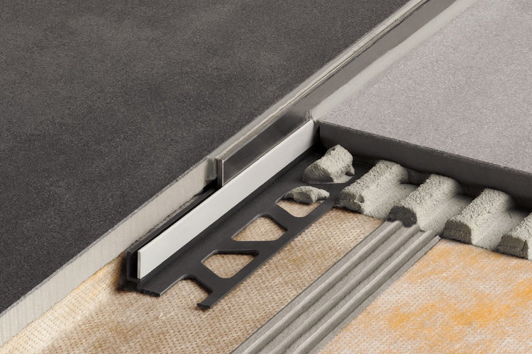 Schluter® SHOWERPROFILE-S two-part profile with tapered edge to cover adjoining tile edges