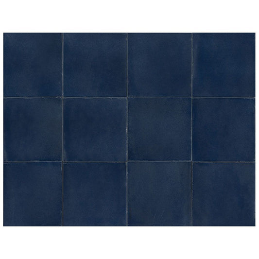 MEMORIA Blu 6 x 6 zellige style semi-matte wall / floor tile