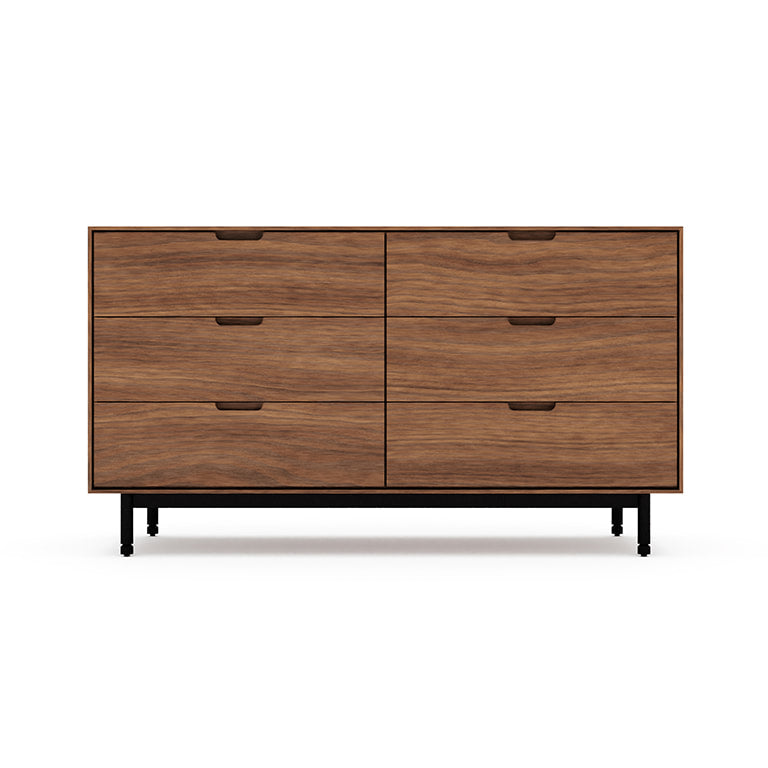 Gus* Modern MUNRO Classic Walnut six-drawer dresser