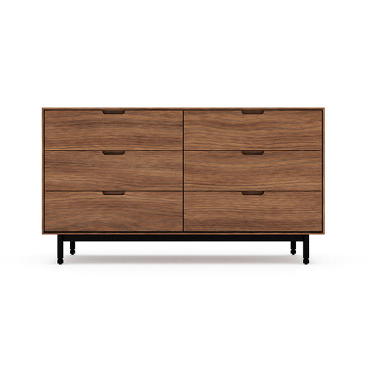 Gus* Modern MUNRO Classic Walnut six-drawer dresser