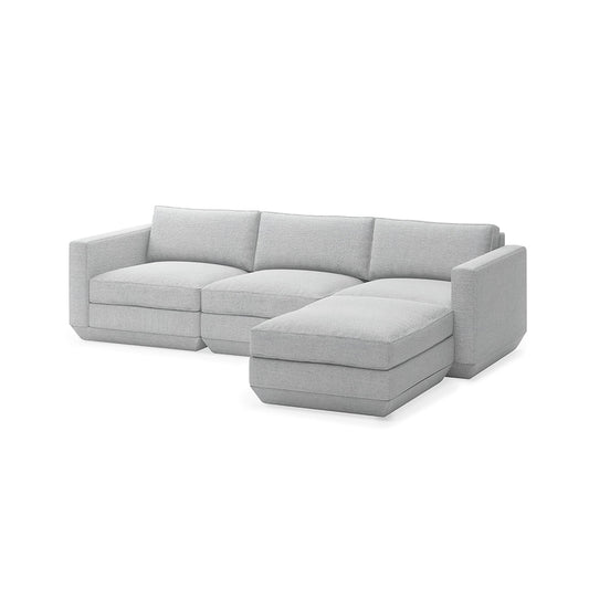 Gus* Modern PODIUM 4PC Sectional | Right - Bayview Silver