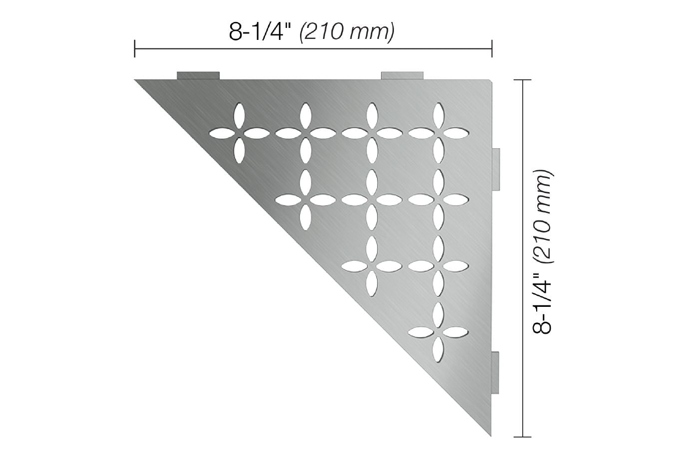 Schluter® FLORAL Stainless SHELF-E triangular shelf