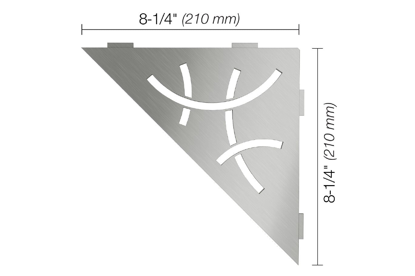 Schluter® CURVE Stainless SHELF-E triangular shelf