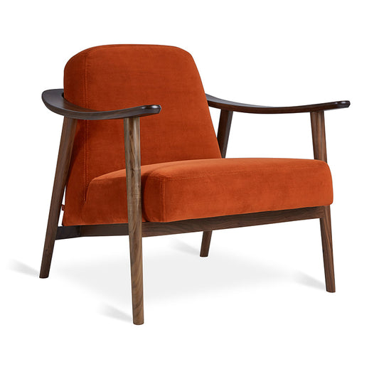 Gus* Modern BALTIC Velvet Russet chair with Walnut frame