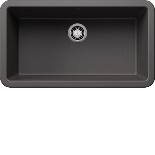 Blanco IKON 33 Cinder SILGRANIT® farmhouse kitchen sink