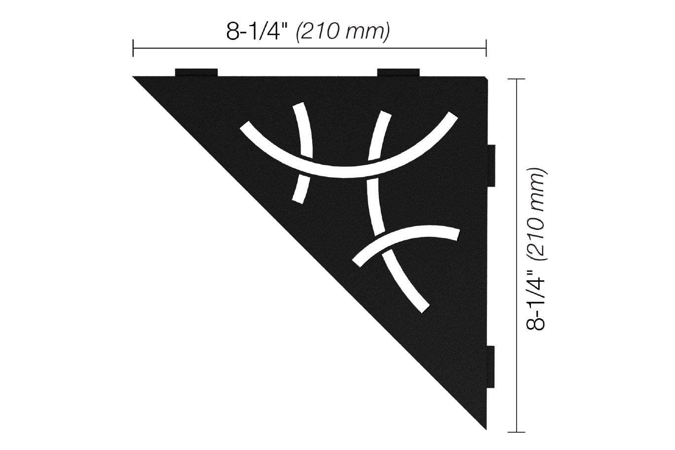 Schluter® CURVE Matte Black SHELF-E triangular shelf