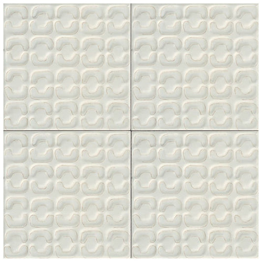 MEMORIA Bianco 6 x 6 3d matte wall tile