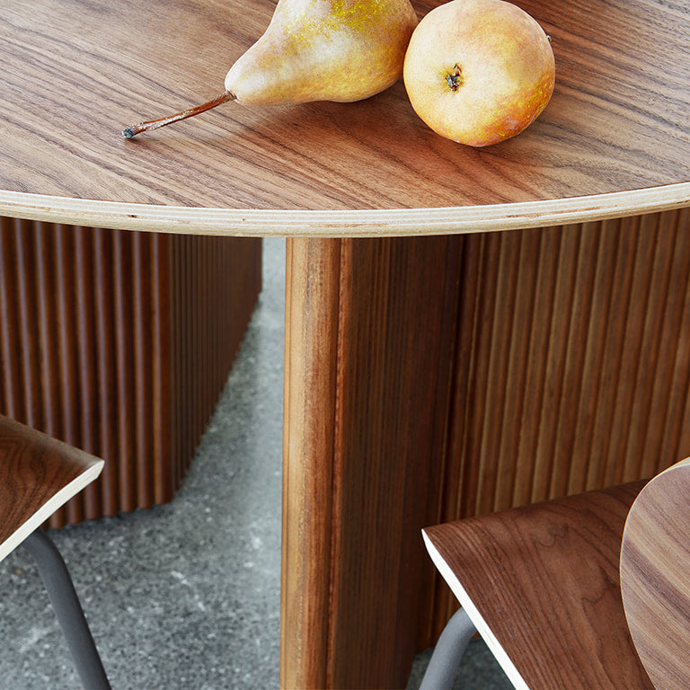 Gus* Modern ATWELL Natural Walnut round dining table
