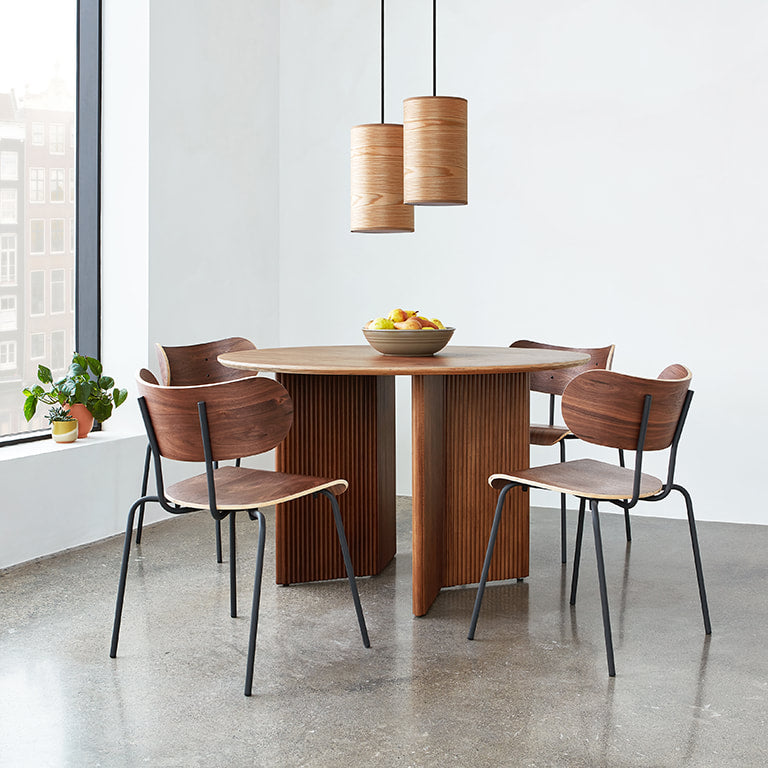 Gus* Modern ATWELL Natural Walnut round dining table