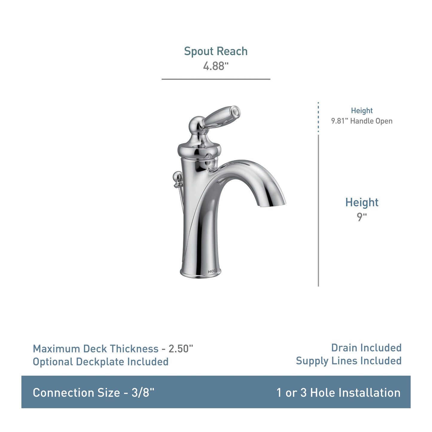 Moen BRANTFORD® Oil Rubbed Bronze single handle vanity faucet