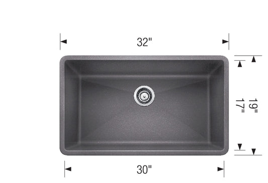 Blanco PRECIS U SUPER SINGLE Anthracite SILGRANIT® kitchen sink
