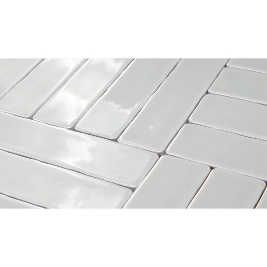 CANDLESTICK Grey 2 x 10 glossy wall tile