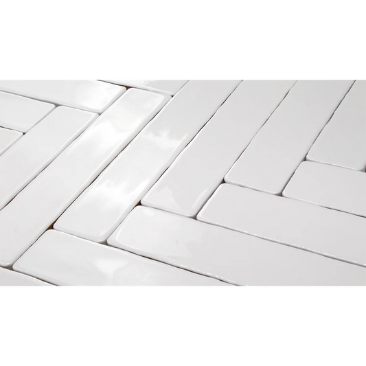 CANDLESTICK White 2 x 10 glossy wall tile