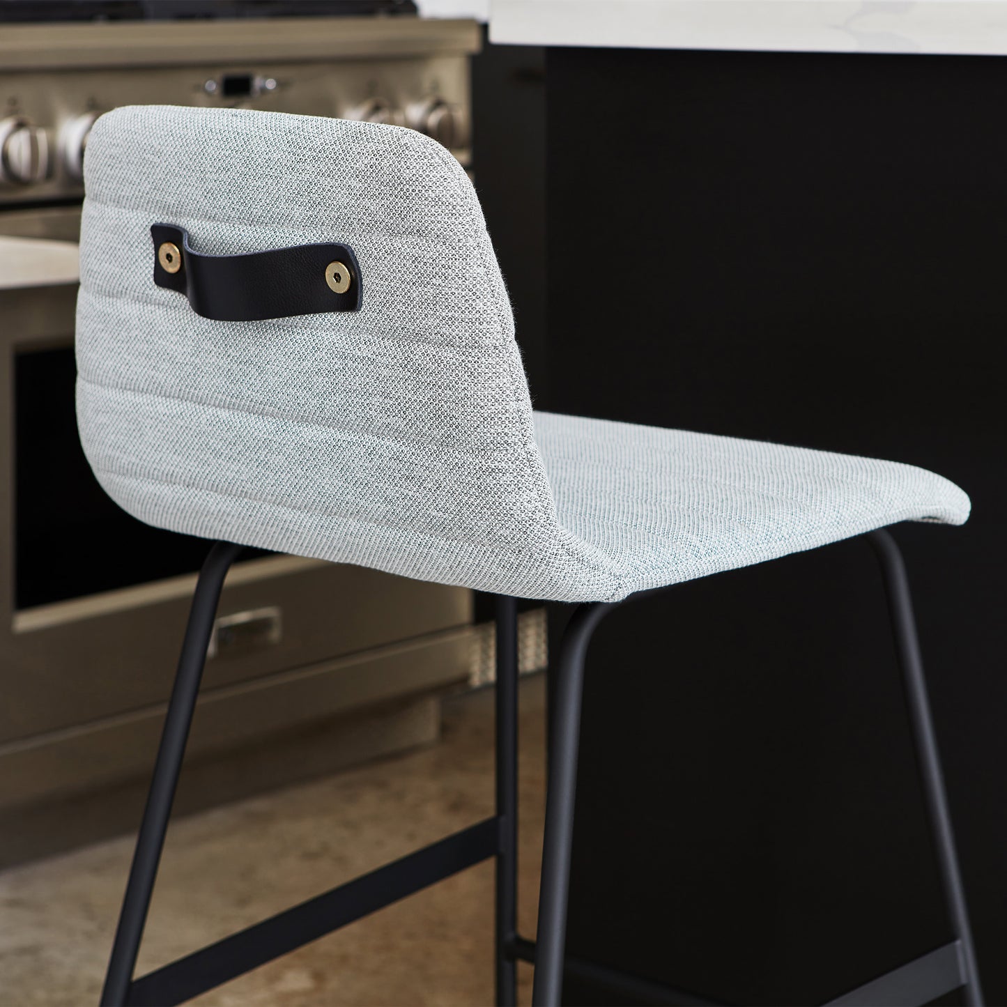 Gus* Modern LECTURE Pixel Shale upholstered bar stool