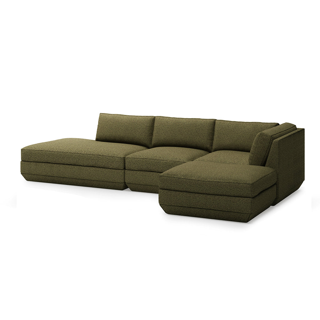 Gus* Modern PODIUM 4PC Lounge Sectional B | Right - Copenhagen Terra