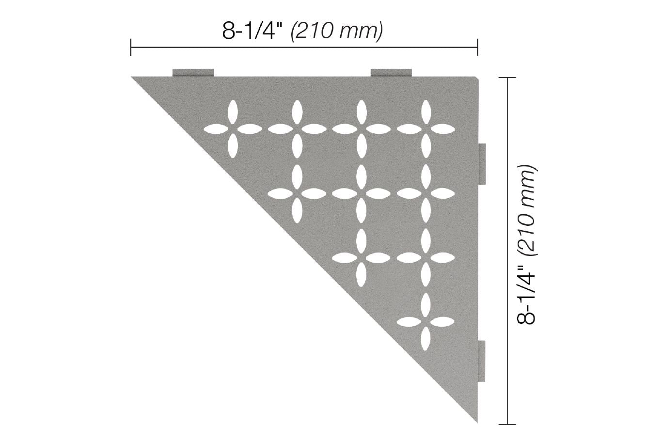 Schluter® FLORAL Stone Grey SHELF-E triangular shelf