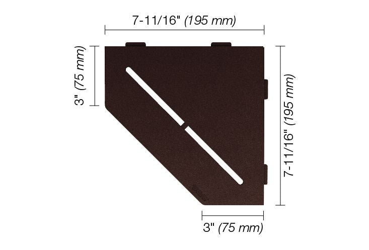 Schluter® PURE Bronze SHELF-E pentagonal shelf