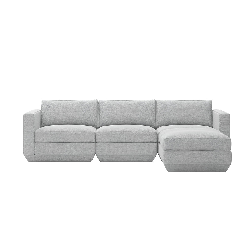 Gus* Modern PODIUM 4PC Sectional | Right - Bayview Silver