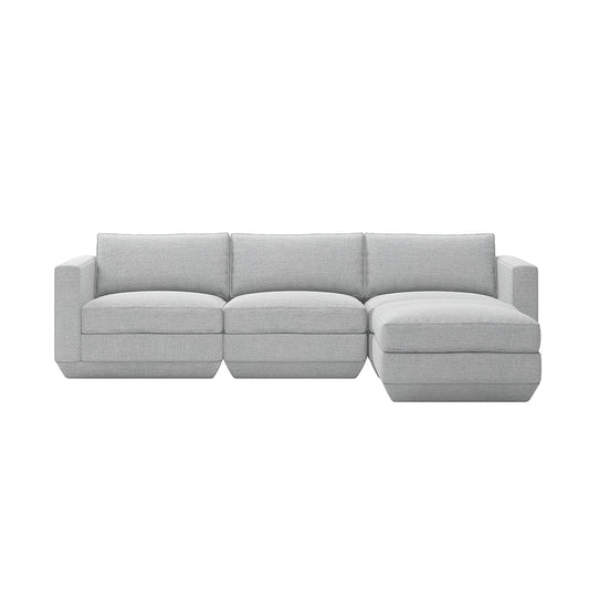 Gus* Modern PODIUM 4PC Sectional | Right - Bayview Silver