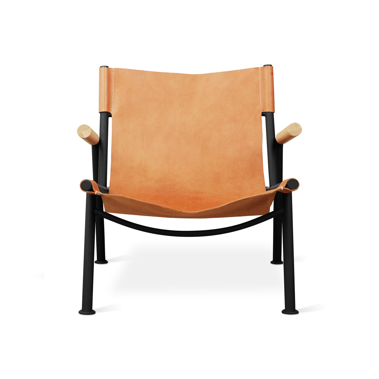 Gus* Modern WYATT sorrel havana leather sling chair * FLOOR MODEL SALE *