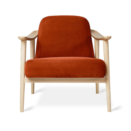 Gus* Modern BALTIC Velvet Russet chair with Natural Ash frame