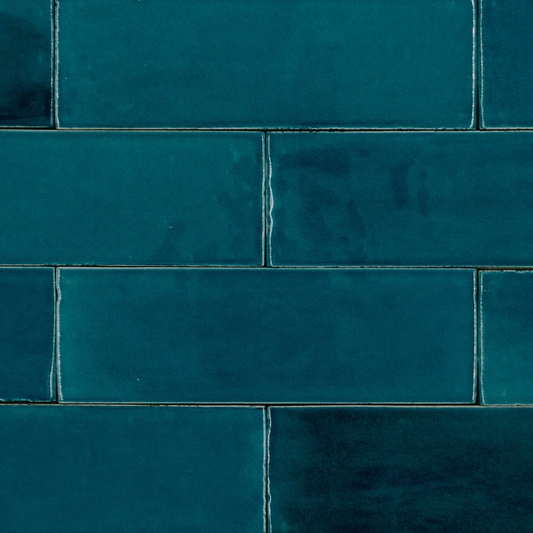 TBRICK Navy 2 x 6.5 zellige style glossy wall tile