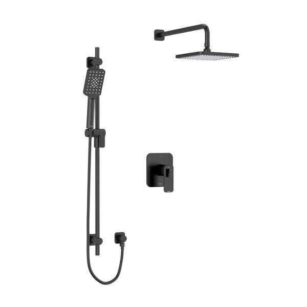 Riobel TKIT323EQBK | black Equinox rainshower & handheld spa combo