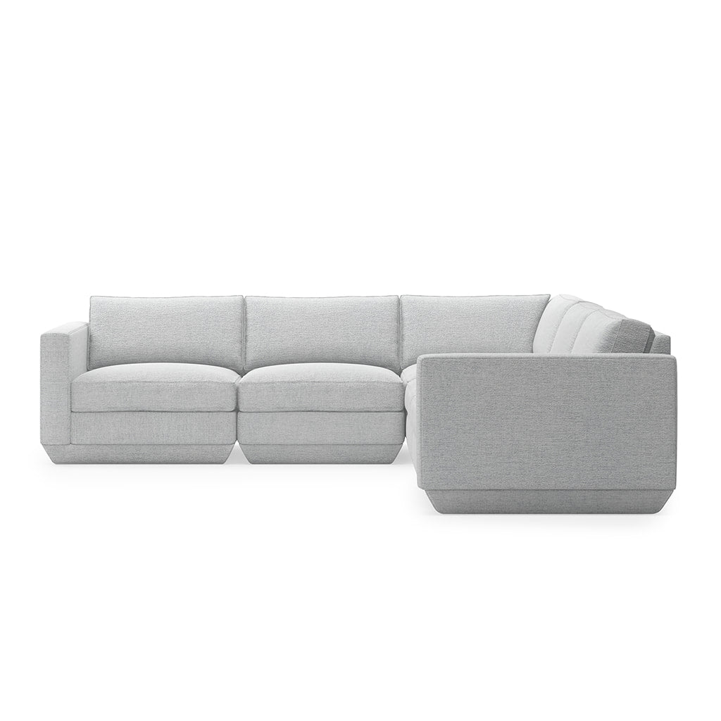 Gus* Modern PODIUM 5PC Corner Sectional - Bayview Silver