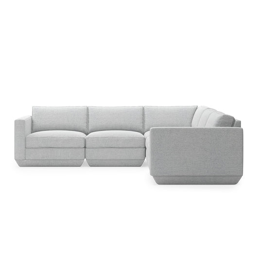 Gus* Modern PODIUM 5PC Corner Sectional - Bayview Silver