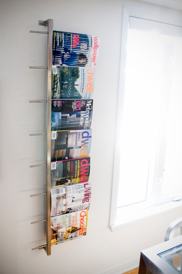 Gus* Modern stainless steel magazine rack