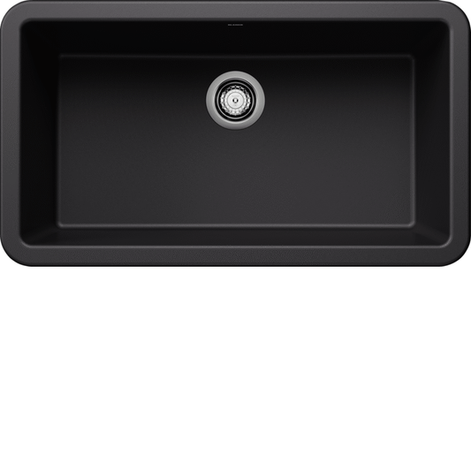 Blanco IKON 33 Coal Black SILGRANIT® farmhouse kitchen sink