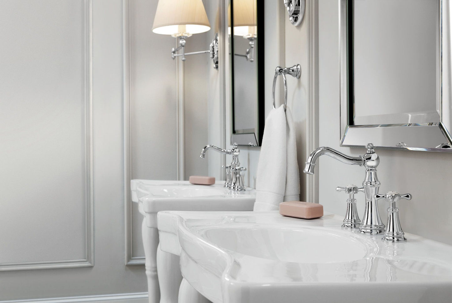 Moen WEYMOUTH® Matte Black widespread vanity faucet - X handle
