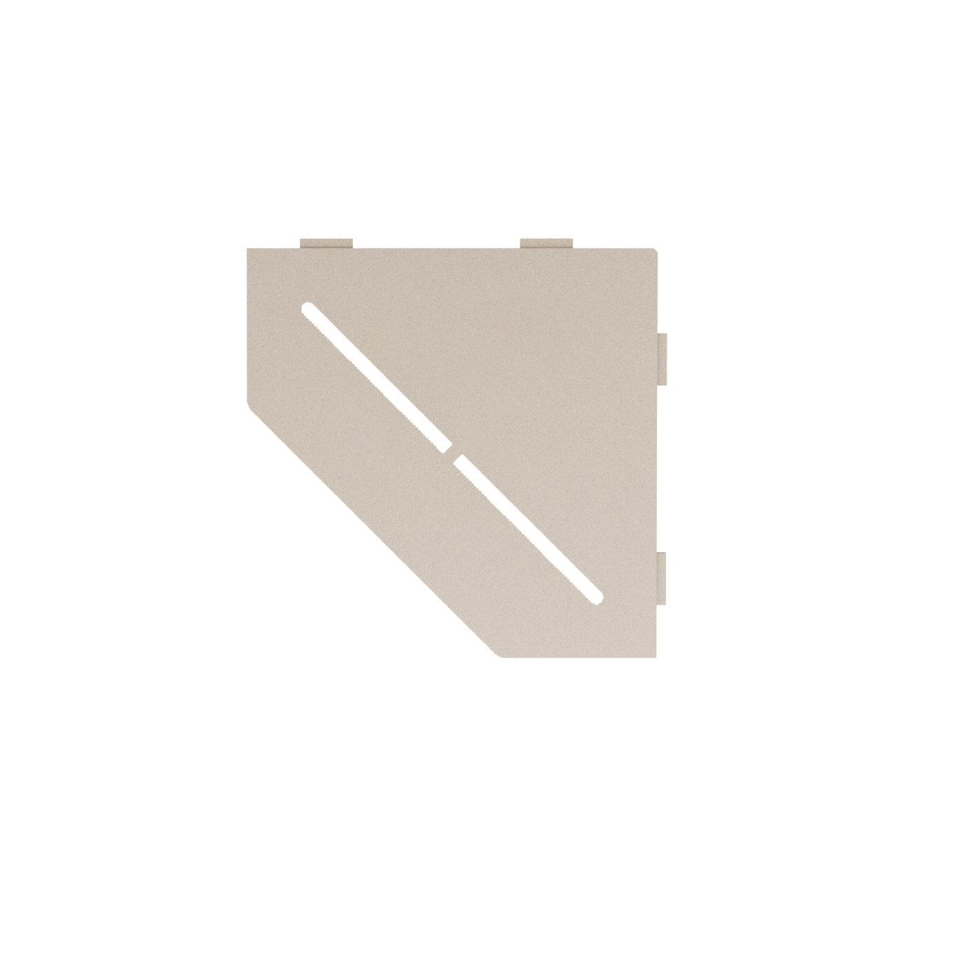 Schluter® PURE Cream SHELF-E pentagonal shelf for tiled walls