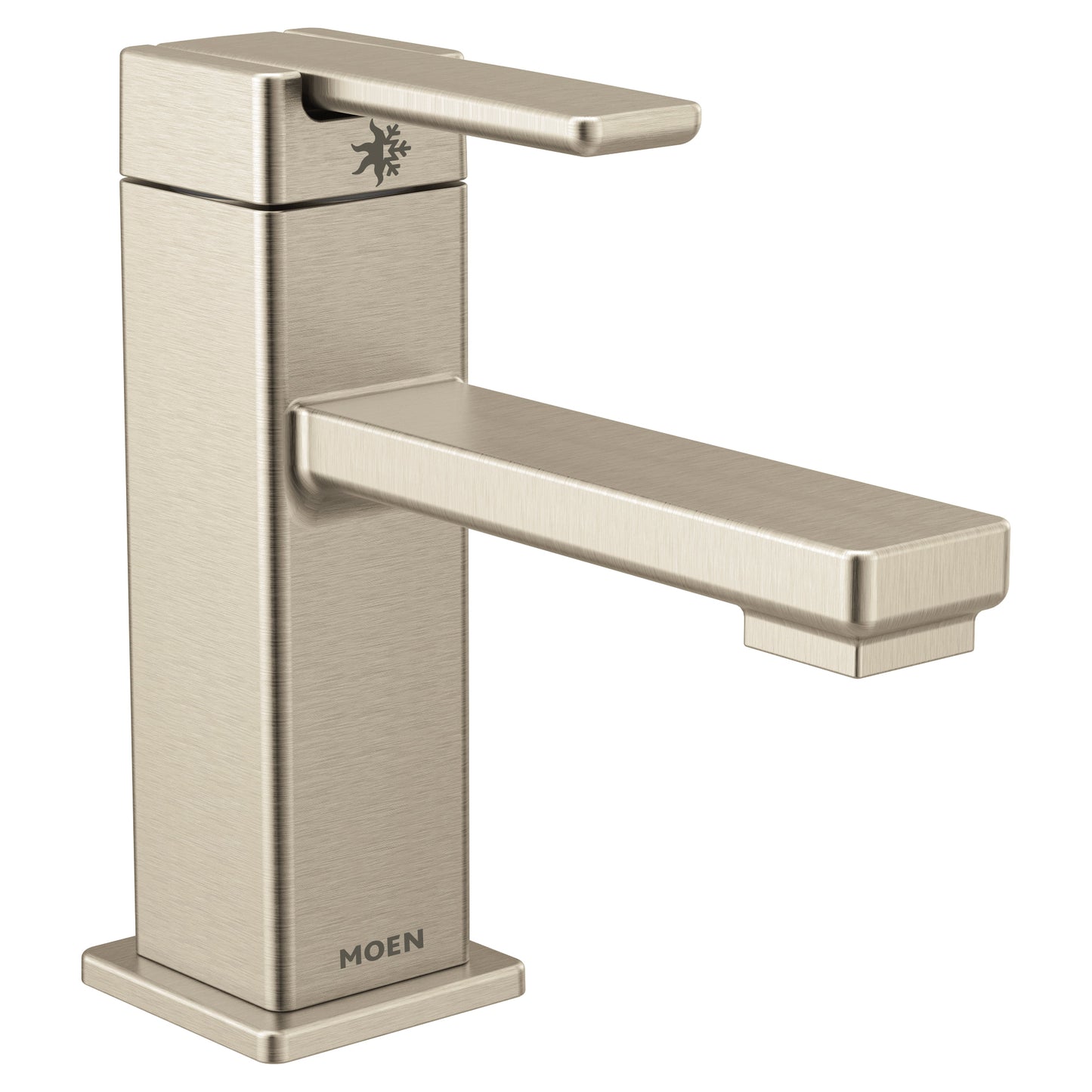 Moen 90 DEGREE Brushed Nickel single handle vanity faucet