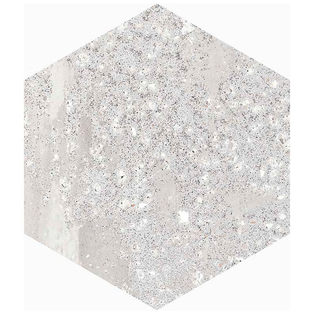 RECYCLE Antique 8 x 10 hexagon terrazzo style porcelain wall / floor tile