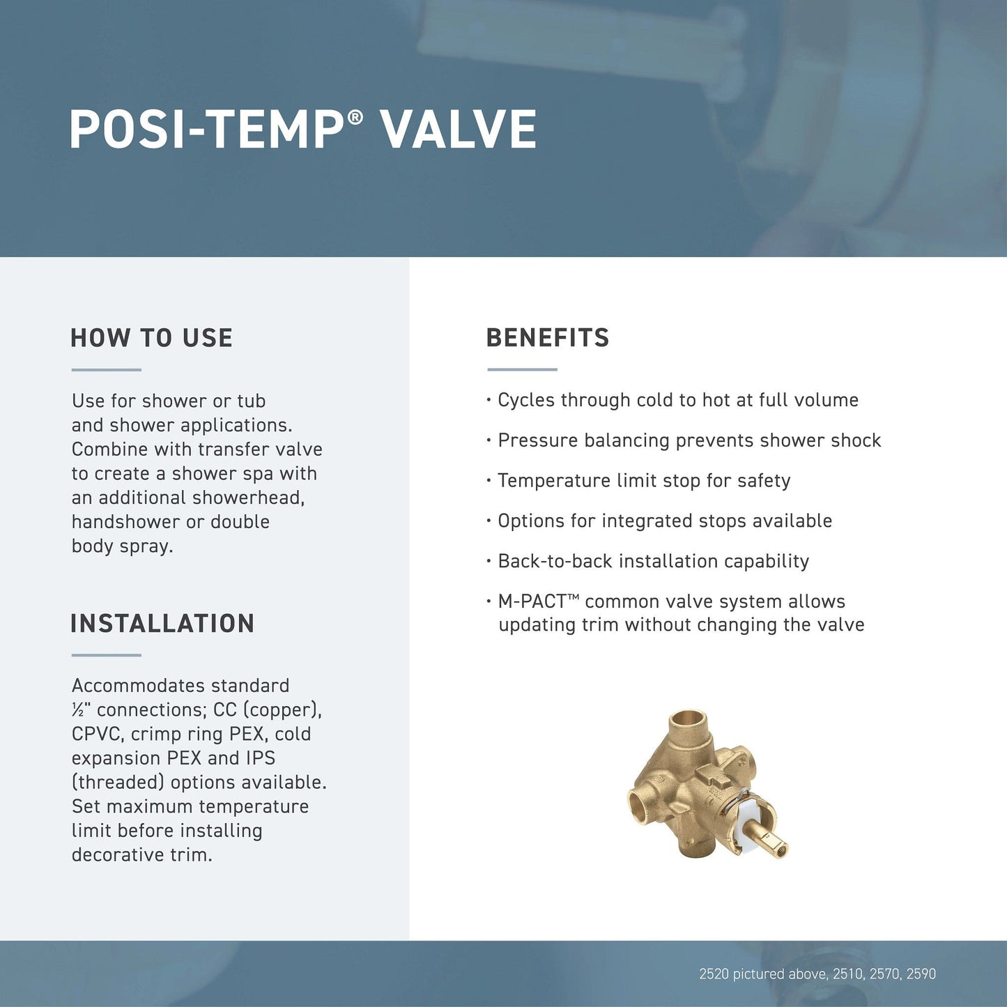 Moen DARTMOOR® Brushed Nickel Posi-Temp valve trim