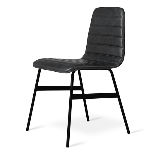 Gus* Modern LECTURE Saddle Black leather dining chair