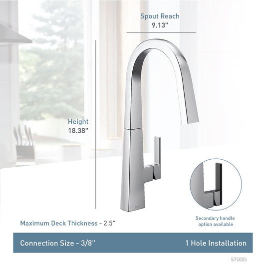 Moen NIO™ Stainless pulldown kitchen faucet
