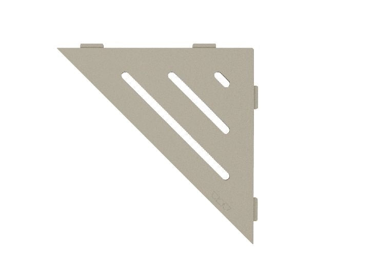 Schluter® WAVE Greige SHELF-E triangular shelf