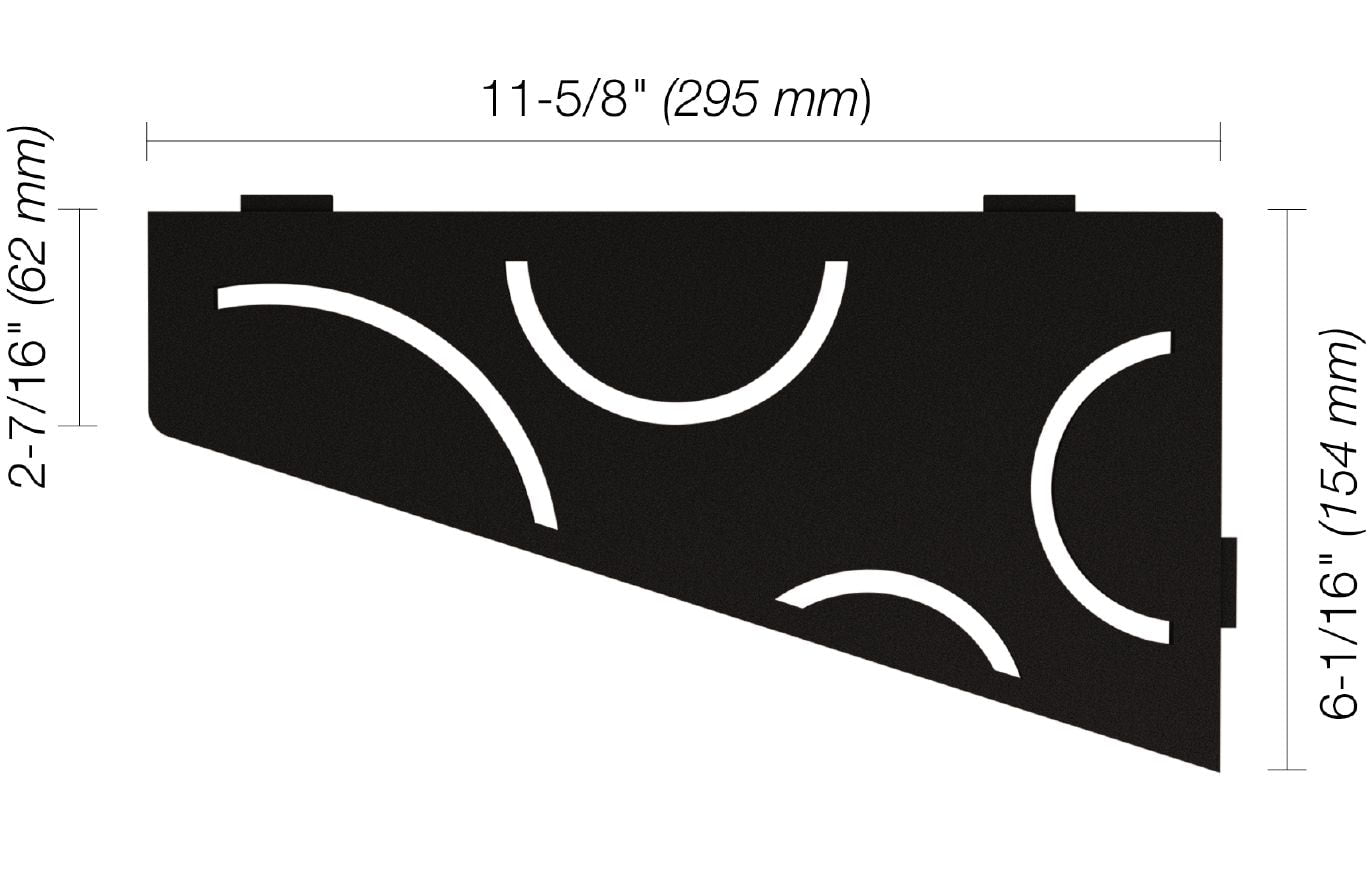 Schluter® CURVE Matte Black SHELF-E quadrilateral shelf