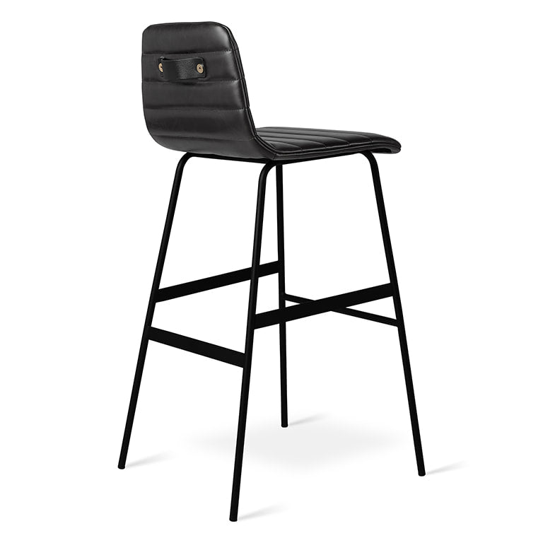 Gus* Modern LECTURE saddle black leather bar stool
