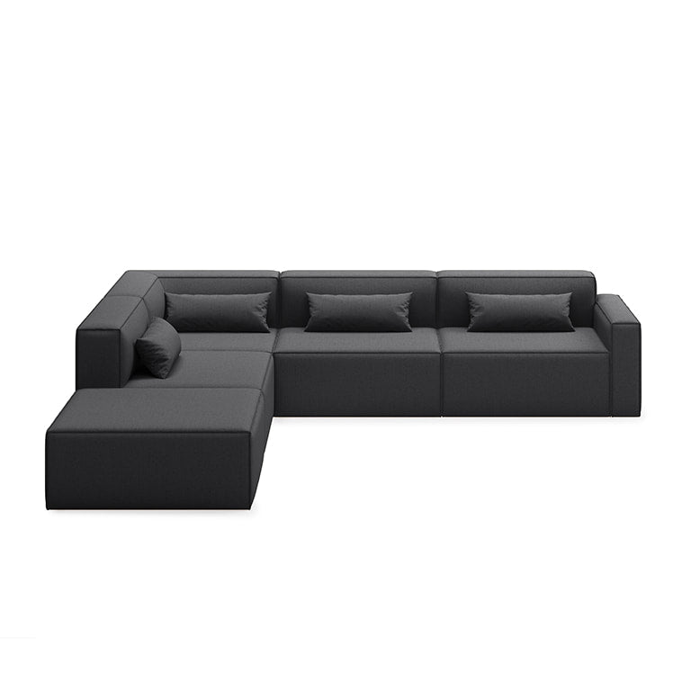 Gus* Modern MIX MODULAR Mowat Raven 5pc sectional (left)