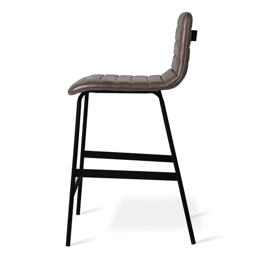 Gus* Modern LECTURE Saddle Grey leather counter stool