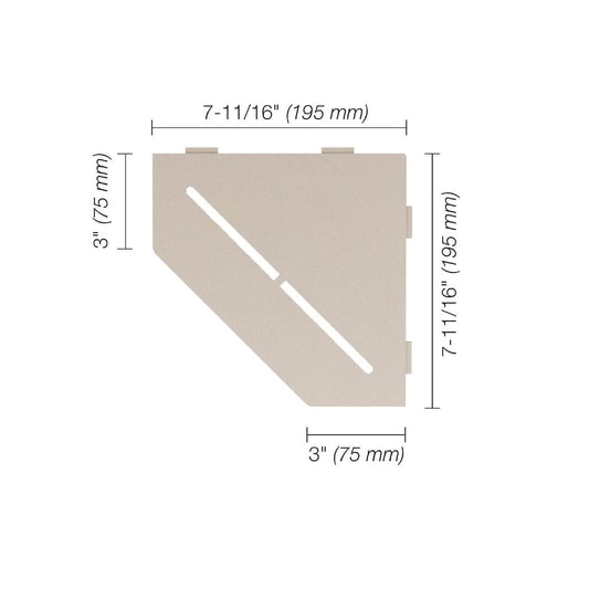 Schluter® PURE Cream SHELF-E pentagonal shelf for tiled walls
