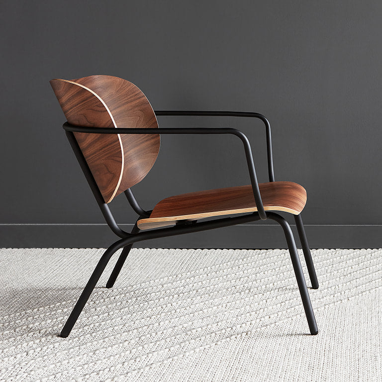 Gus* Modern BANTAM Natural Walnut lounge chair