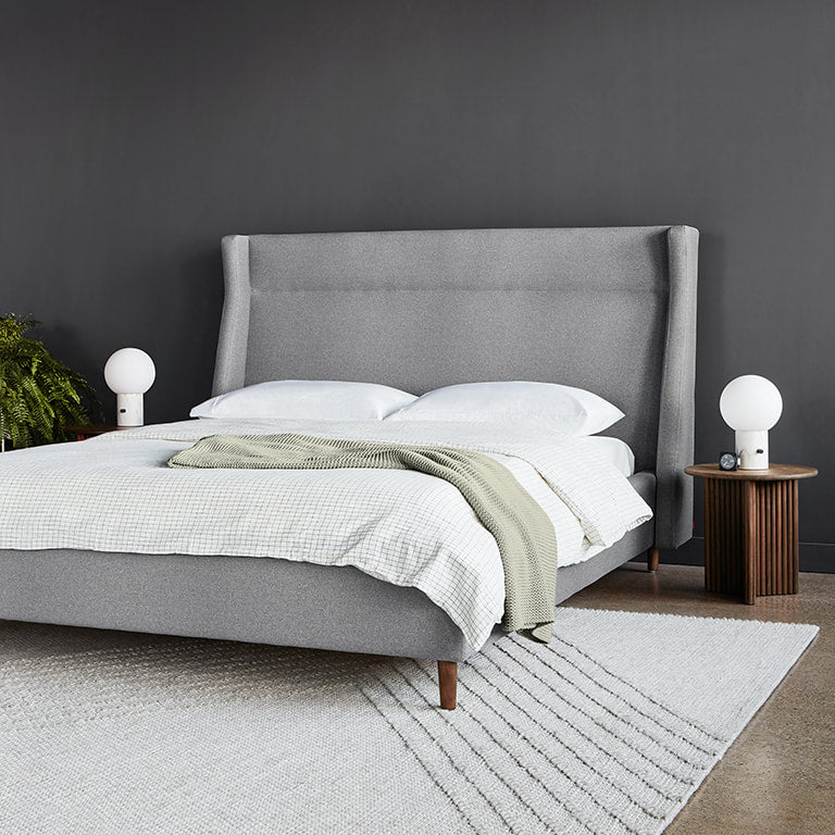 Gus* Modern CARMICHAEL Merino Cream queen bed