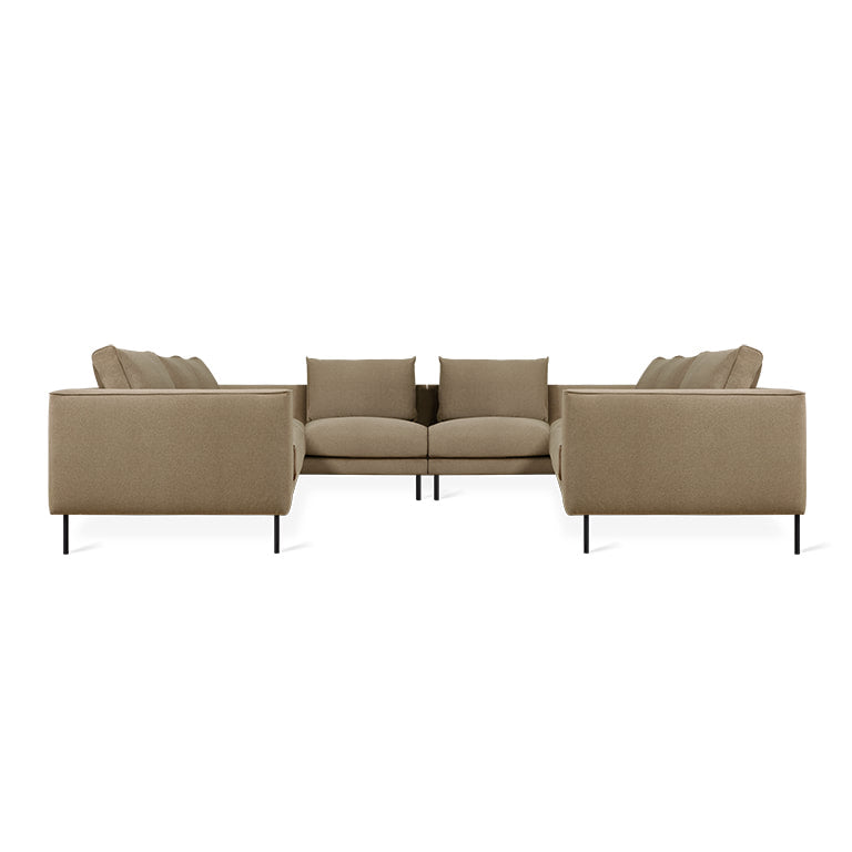 Gus* Modern RENFREW Merino Mocha U-shaped sectional