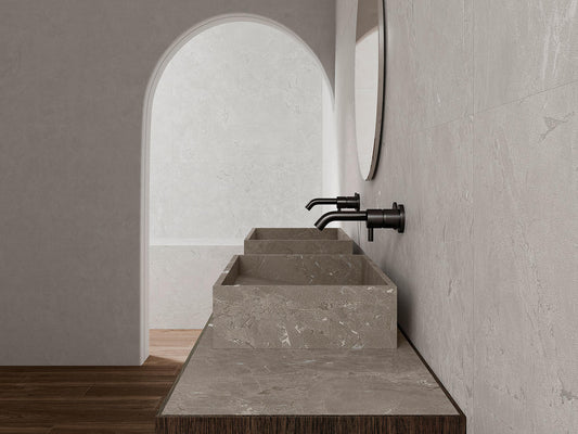 NEEKO White 24 x 48 stone effect matte floor / wall tile