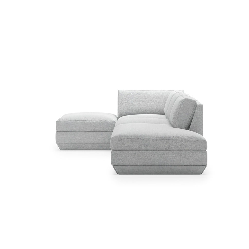 Gus* Modern PODIUM 4PC Lounge Sectional B | Left - Bayview Silver