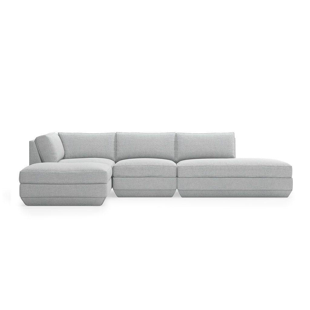 Gus* Modern PODIUM 4PC Lounge Sectional B | Left - Bayview Silver